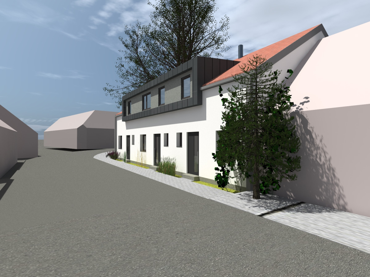 Prodej nových apartm.domků s terasou ve Skalce u Kyjova, okr. Hodonín, JM